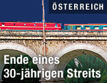 Blick auf die Semmeringbahn-Strecke