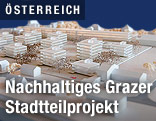 Modell des neuen Grazer Stadtteilzentrums
