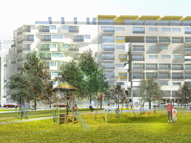 © Ivan Zdenkovic Rendering einer Wohnsiedlung