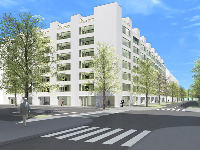 © Architekt Hubert Riess Rendering einer Wohnsiedlung