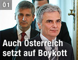 Bundeskanzler Werner Faymann mit Au&szlig;enminister und Vizekanzler Michael Spindelegger
