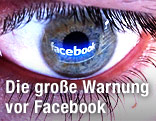 Facebook-Logo spiegelt sich im Auge