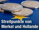 Euro-Münzen auf EU-Sternen