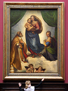 Das Gemälde "Sixtinische Madonna" von Raffael