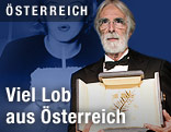 Regisseur Michael Haneke mit der Goldenen Palme von Cannes