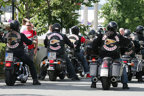 © APA/Markus Leodolter Mitglieder der Hells Angels auf ihren Motorrädern