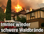 Flammer hinter einem Haus