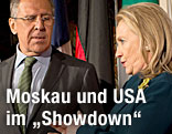 Sergey Lawrow, russischer Außenminister und Hillary Clinton, US-Außenminister
