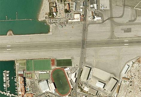 © Google Earth Winston Churchill Avenue in Gibraltar