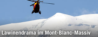 Hubschrauber vor Mont Maudit