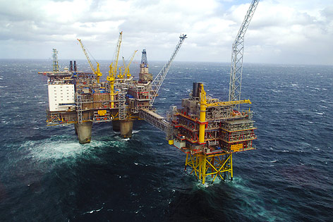 © AP/Helge Hansen, Statoil, Scanpix Norway, Pool Oseberg Bohrplattform in der Nordsee