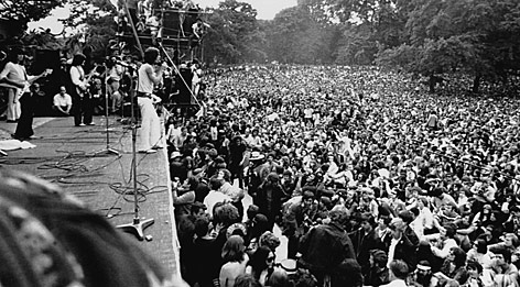 © AP/Peter Kemp Rolling Stones im Hyde Park in London 1969