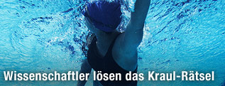 Unterwasseraufnahme einer kraulenden Schwimmerin