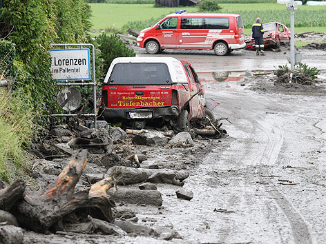 © APA/Markus Leodolter Von Muren überrollter Ort St. Lorenzen