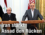 Treffen zwischen dem iranischen Au&szlig;enminister Ali-Akbar Salehi und dem syrischen Au&szlig;enminister Walid al-Muallem