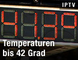 Temperaturanzeige zeigt 41,3 Grad Celcius