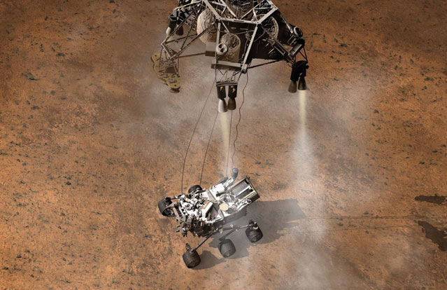 © APA/EPA/NASA/JPL-Caltech Grafik der NASA zur Marslandung