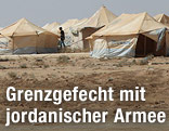 Syrisches Fl&uuml;chtlingscamp in Jordanien nahe der Grenze