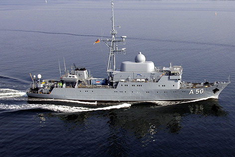 © dapd/Bundeswehr/Bjoern Wilke Das dem Flottendienstboot OKER baugleiche Flottendienstboot ALSTER