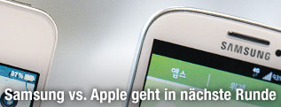 Die Ecke des iPhone 4s von Apple und das Galaxy S III von Samsung
