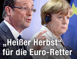 Deutsche Bundeskanzlerin Angela merkel und Französischer Präsident Francois Hollande