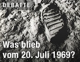 Fußabdruck auf der Mondoberfläche