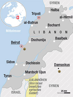 © APA/ORF.at Karte von Libanon
