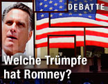 Mitt Romneys Bild wird auf einem Bildschirm beim Parteitag der Republikaner gezeigt