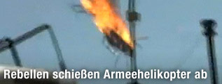 Abgeschossener Hubschrauber stürzt ab