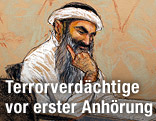 Gerichtszeichnung von Khalid Sheikh Mohammed