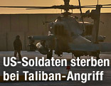 Ein Hubschrauber der Britischen Armee im Camp Bastion in Afghanistan