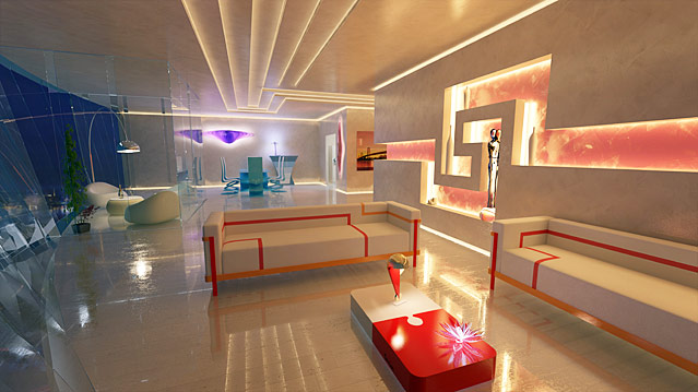 © Pierre Cardin Studio 3D-Innenansicht des Pierre Cardin Towers in Venedig