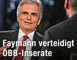 SP&Ouml;-Bundeskanzler Werner Faymann im ORF-Sommergespr&auml;ch mit Armin Wolf