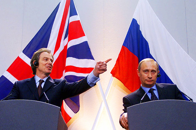 © AP/Adam Butler Russlands Präsident Putin mit Großbritanntiens Prämier Tony Blair, 2000