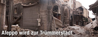 Zerstörte Häuser in der Altstadt von Aleppo