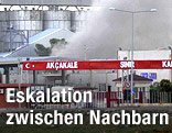 Rauch einer explodierten Mörserbombe