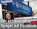 Screenshot der Seite facebook.com/barackobama zeigt ein Portr&auml;t von US-Pr&auml;sident Obama