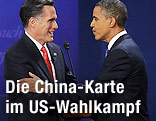 US-Präsident Barack Obama und sein Wahlgegner Mitt Romney