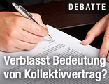 Unterzeichnung eines Vertrages