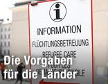 Informationstafel "Fl&uuml;chtlingsbetreuung"