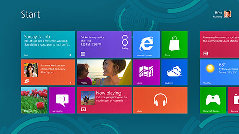 © Microsoft Windows-8-Startbildschirm
