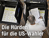 US-Amerikaner in der Wahlzelle