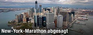 Luftbild von New York nach dem Sturm