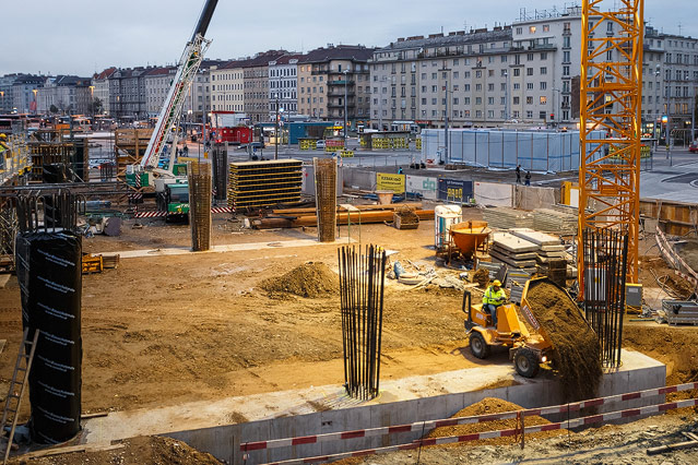 Baustelle am Wiener Hauptbahnhof