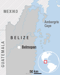 © APA/ORF.at Landkarte zeigt Belize und die Insel Ambergris Caye