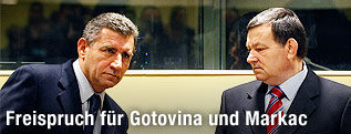Die ehemaligen jugoslawischen Gener&auml;le Ante Gotovina und Mladen Markac