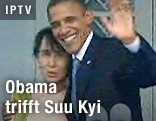 US-Pr&auml;sident Barack Obama und die burmesische Oppositionsf&uuml;hrerin Aung San Suu Kyi