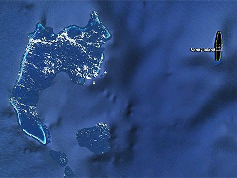 © Google Earth Sandy Island vor der Ostküste Australiens