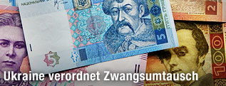 Banknoten der ukrainischen Währung Griwna