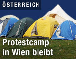 Protestcamp vor der Votivkirche in Wien